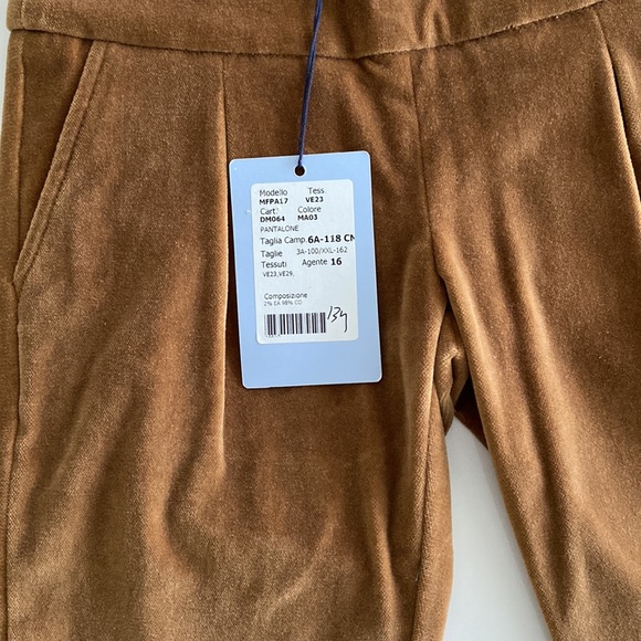 New Mimisol Made in Italy Dressy Girls Velvet Pants Size 6 - Picture 6 of 10